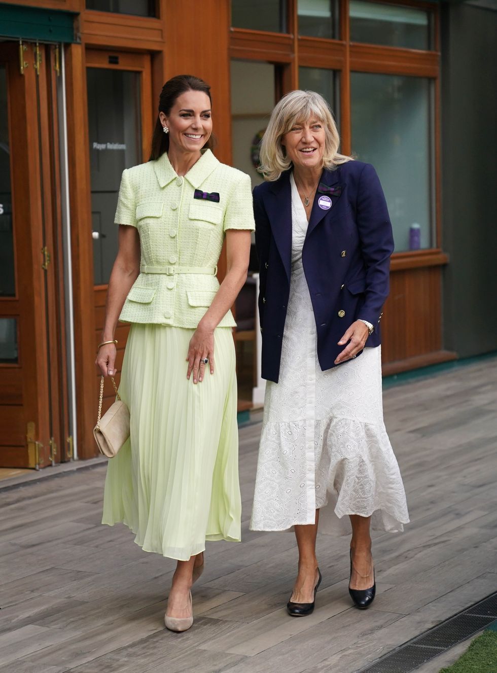 london, england july 15 catherine, princess of wales left during a visit on day thirteen of the 2023 wimbledon championships at the all england lawn tennis and croquet club on july 15, 2023 in london, england photo by victoria jones wpa poolgetty images