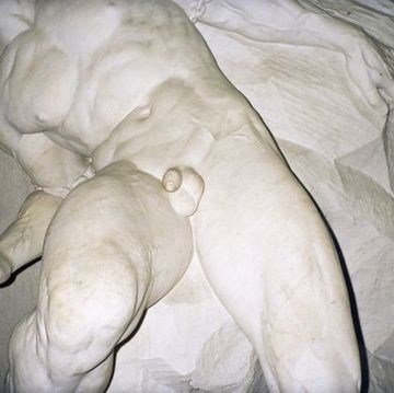 Greek style statue of nude man
