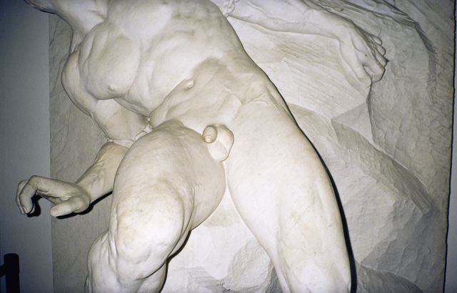 Greek style statue of nude man