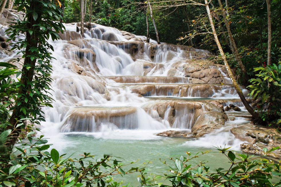 dunns river fall, in ocho rios jamaica, waterfall