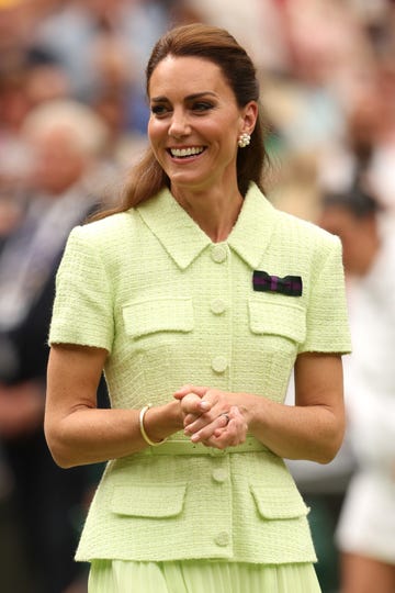 london, england july 15 catherine, princess of wales looks on following marketa vondrousova of czech republics victory in the womens singles final against ons jabeur of tunisia on day thirteen of the championships wimbledon 2023 at all england lawn tennis and croquet club on july 15, 2023 in london, england photo by julian finneygetty images