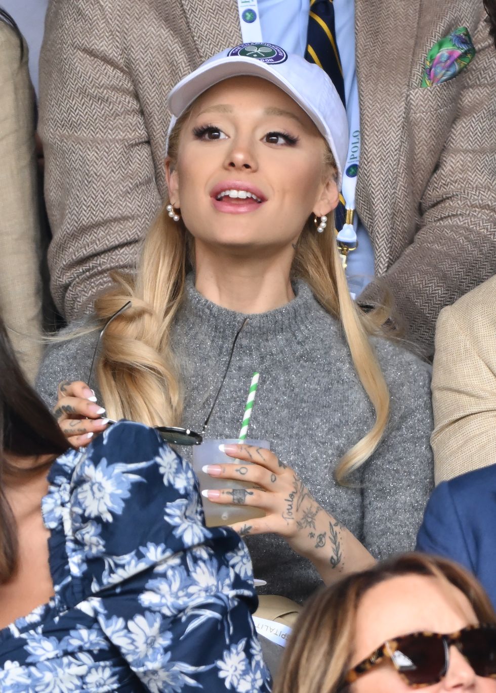 ariana grande at wimbledon without her wedding ring