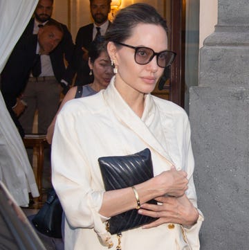 rome, italy july 30 angelina jolie is seen leaving her hotel on july 30, 2023 in rome, italy photo by megagc images