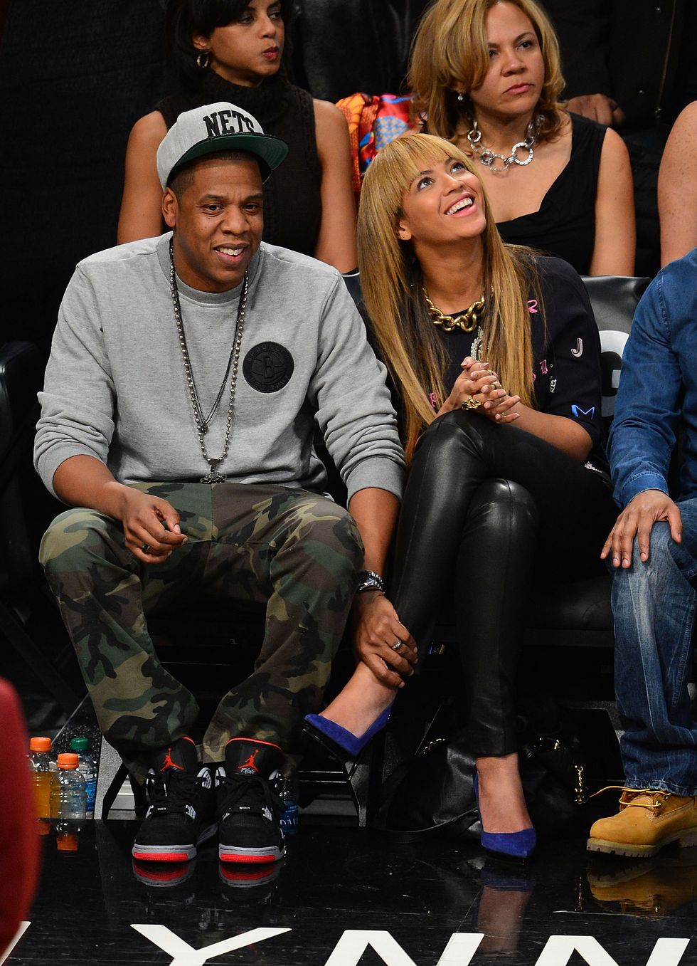 new york, ny november 26 jay z and beyonce knowles attend the new york knicks v brooklyn nets game at barclays center on november 26, 2012 in the brooklyn borough of new york city photo by james devaneyfilmmagic