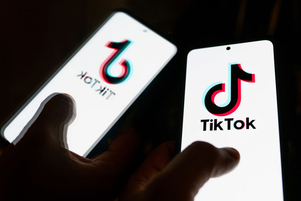 poland 20230801 in this photo illustration, a tiktok logo seen displayed on a smartphone photo illustration by mateusz slodkowskisopa imageslightrocket via getty images