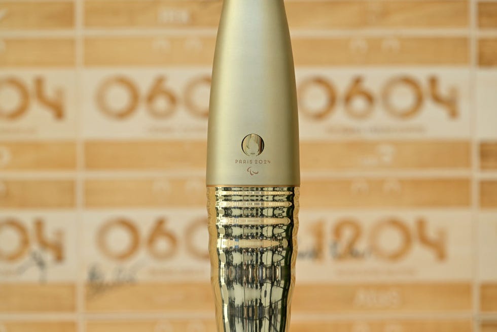 paris, france july 26 the olympic torch is displayed during the ioc invitationa ceremony on july 26, 2023 in paris, france paris will host the summer olympics from july 26 till august 11, 2024 photo by tullio m pugliagetty images
