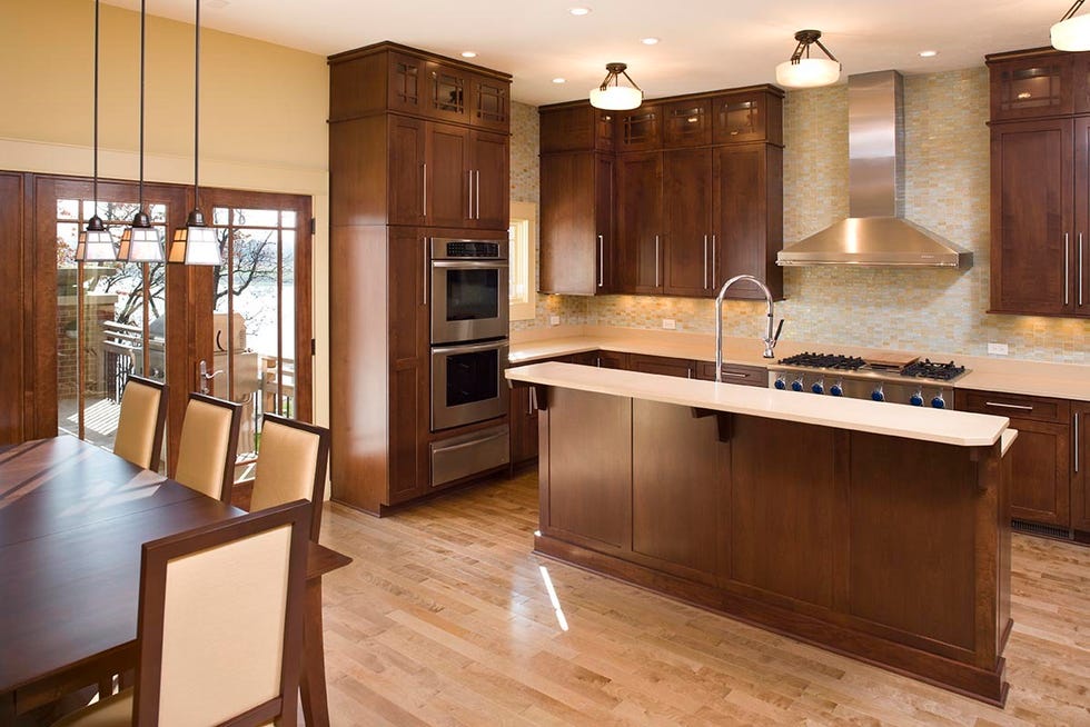 maple hardwood floors in a kitchen