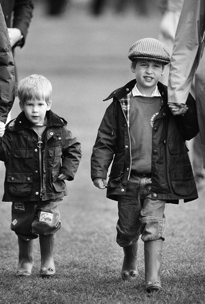 prince william, and prince harry at cirencester park polo clubjune 1987 photo by julian parkeruk press via getty images