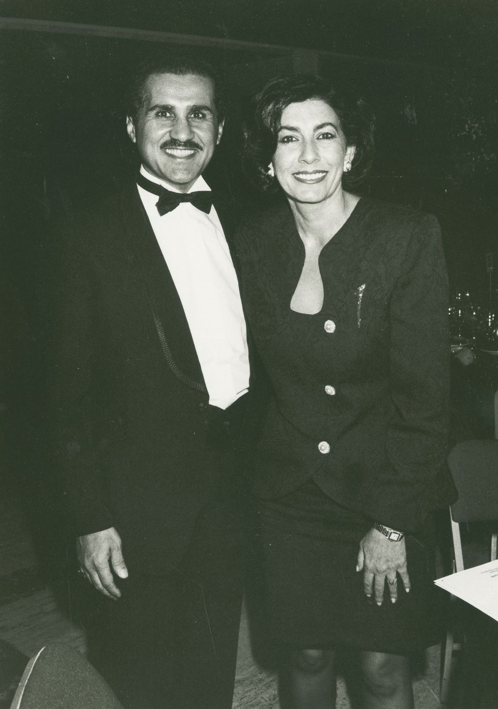 new york city   july 10  amr khashoggi and samira khashoggi attend the opening night of july 10, 1990 at lincoln center in new york city photo by ron galellaron galella collection via getty images