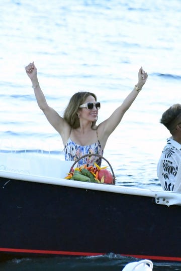 nerano, italy august 10 jennifer lopez is seen arriving at lo scoglio on august 10, 2023 in nerano, italy photo by megagc images