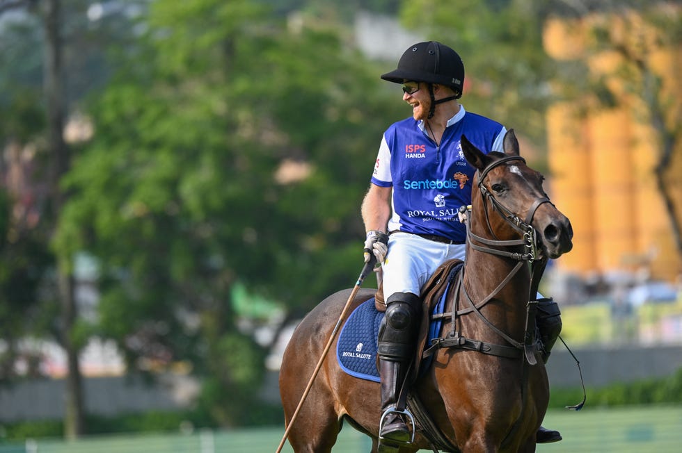 britains prince harry takes part in the sentebale isps handa polo cup in singapore on august 12, 2023 photo by roslan rahman afp photo by roslan rahmanafp via getty images