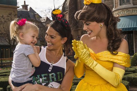 lake buena vista, fl   january 11  in this handout image provided by disney parks, melissa rycroft c, the most recent winner of abcs dancing with the stars and former contestant on the bachelor, and her daughter ava meet princess belle from disneys beauty and the beast at the france pavilion in the epcot theme park january 11, 2013 in lake buena vista, florida  epcot is one of four theme parks at walt disney world resort  photo by matt stroshanedisney parks via getty images