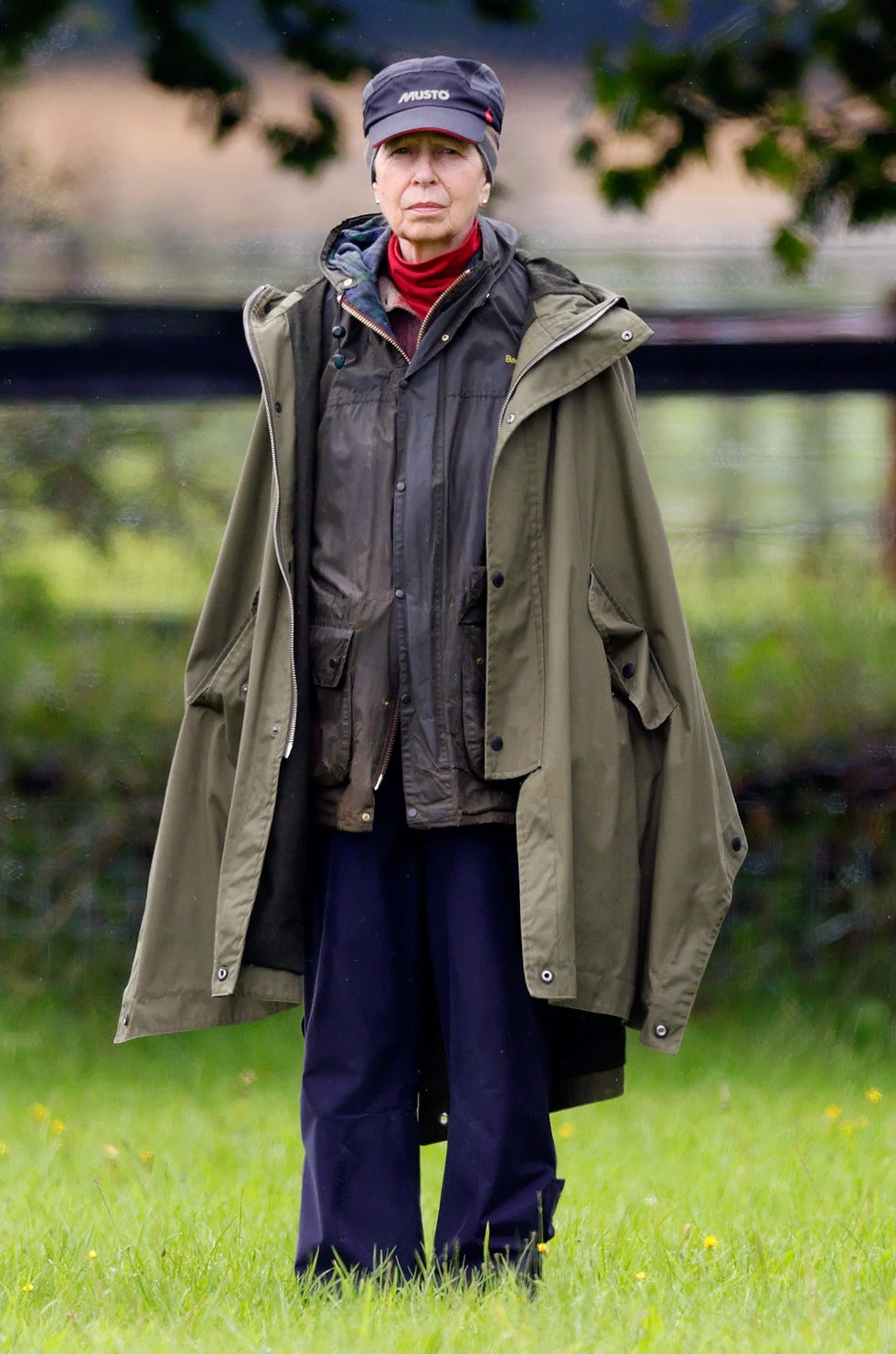 stroud, united kingdom august 05 embargoed for publication in uk newspapers until 24 hours after create date and time princess anne, princess royal watches zara tindall compete, on her horse class affair, in the dressage phase of the 2023 festival of british eventing at gatcombe park on august 5, 2023 in stroud, england photo by max mumbyindigogetty images