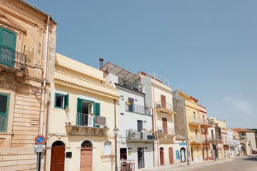 italy, sicily, ragusa, ibla, multi coloured building facades