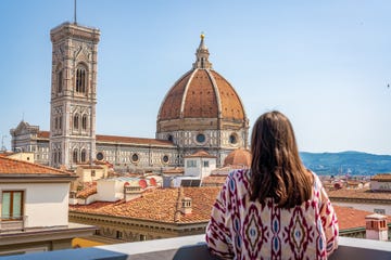 florence, tuscany, italy santa maria del fiore duomo cathedral from a frontal unique point of view