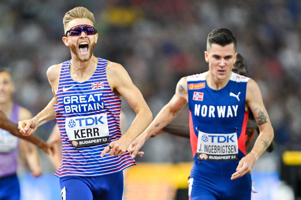 budapest, hungary august 23 josh kerr of great britain and jakob ingebritsen of norway competing in 1500m during day 5 of the world athletics championships budapest 2023 at the national athletics centre on august 23, 2023 in budapest, hungary photo by andy astfalckbsr agencygetty images