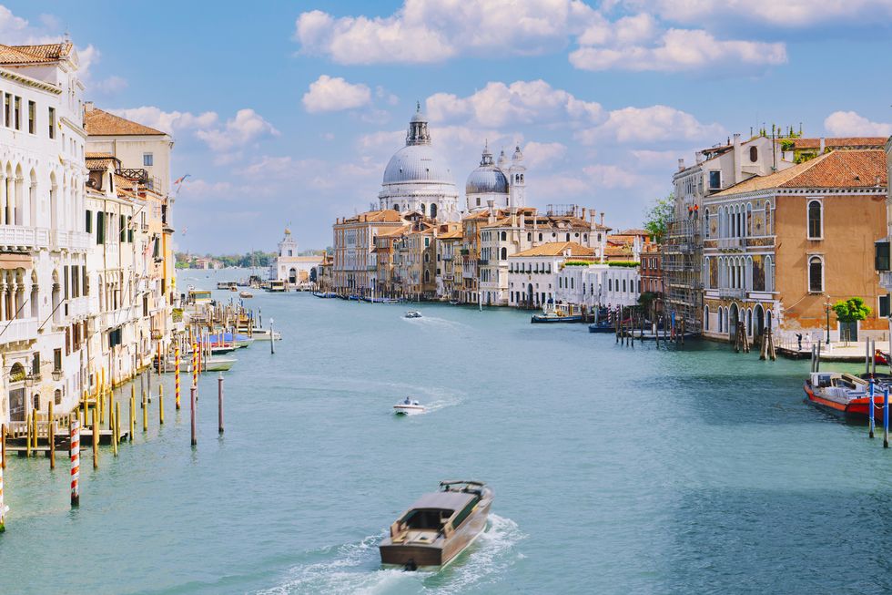 grand canal aerial view in venice italy