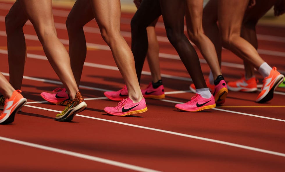 budapest, hungary august 19 a general view of sprinters shoes during day one of the world athletics championships budapest 2023 at national athletics centre on august 19, 2023 in budapest, hungary photo by patrick smithgetty images