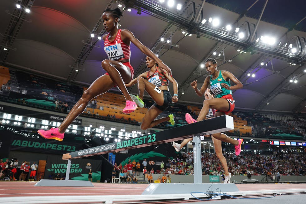 budapest, hungary august 23 winfred mutile yavi of team bahrain competes in the womens 3000m steeplechase heats during day five of the world athletics championships budapest 2023 at national athletics centre on august 23, 2023 in budapest, hungary photo by patrick smithgetty images