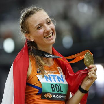 budapest, hungary august 24 femke bol of team netherlands celebrates winning the womens 400m hurdles final during day six of the world athletics championships budapest 2023 at national athletics centre on august 24, 2023 in budapest, hungary photo by patrick smithgetty images