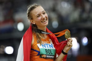 budapest, hungary august 24 femke bol of team netherlands celebrates winning the womens 400m hurdles final during day six of the world athletics championships budapest 2023 at national athletics centre on august 24, 2023 in budapest, hungary photo by patrick smithgetty images