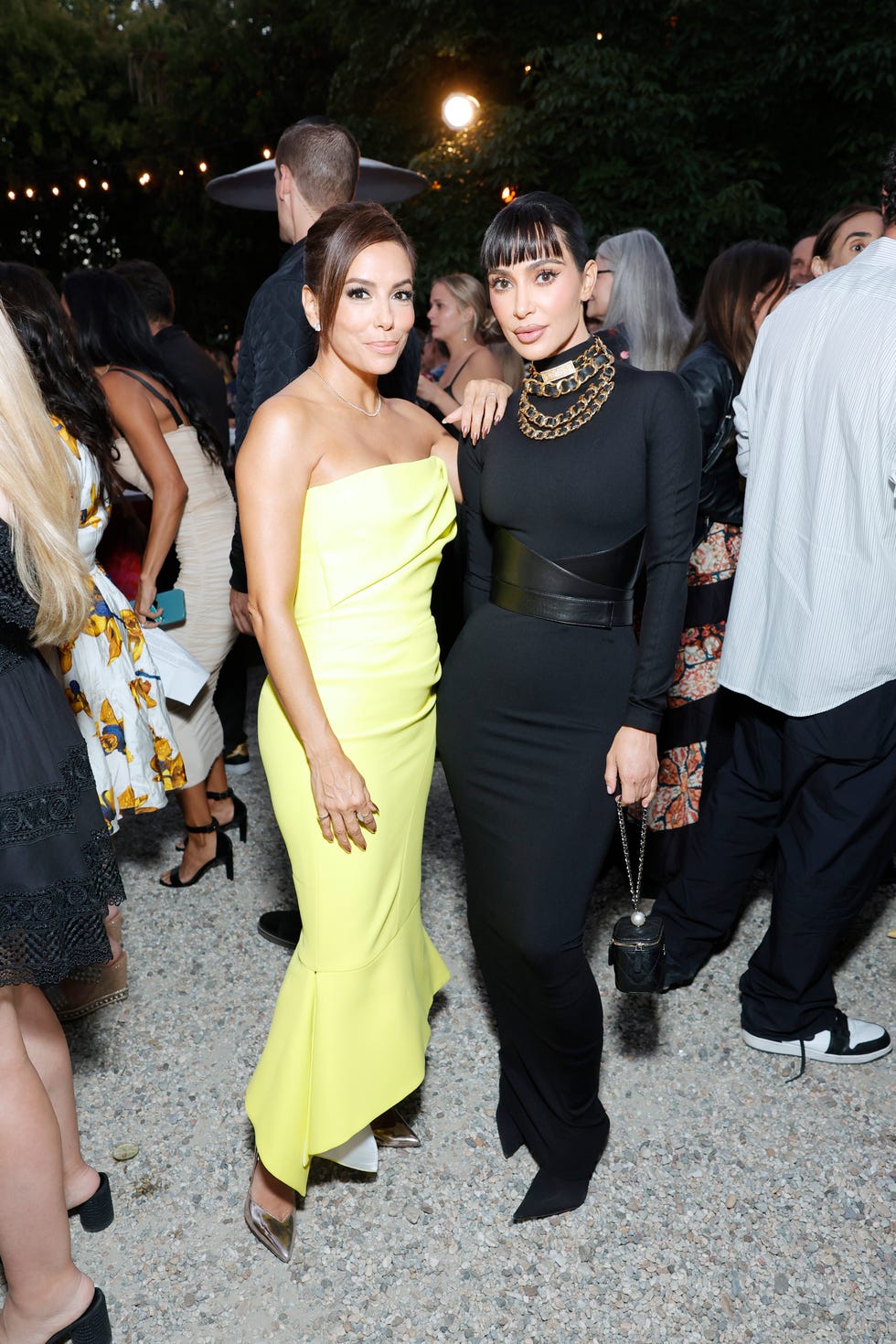 los angeles, california august 26 l r eva longoria and kim kardashian attend the tiah 5th anniversary soiree at private residence on august 26, 2023 in los angeles, california photo by stefanie keenangetty images for this is about humanity