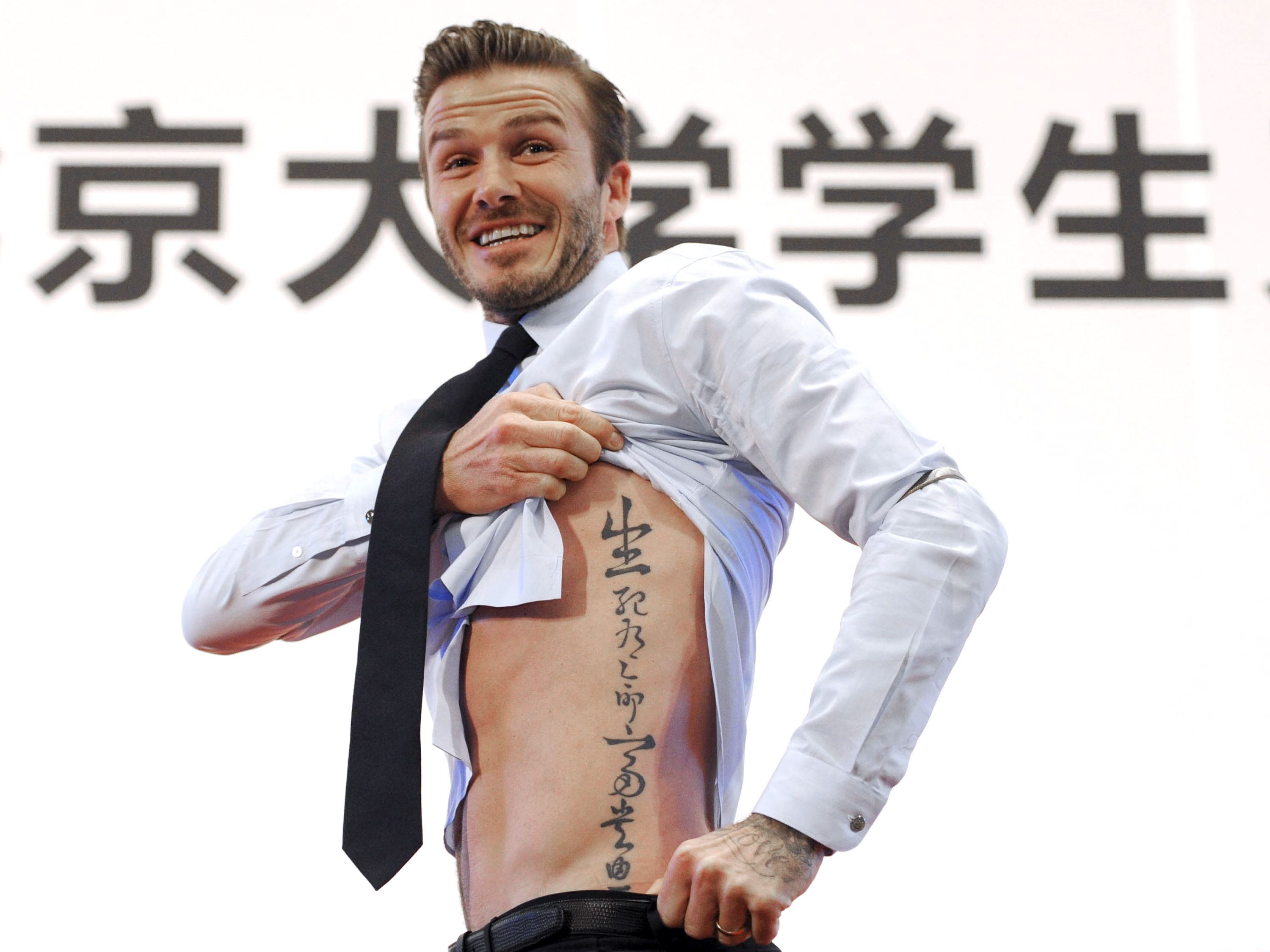 David Beckham's new tattoo, designed by daughter Harper – stylewatch |  Tattoos | The Guardian