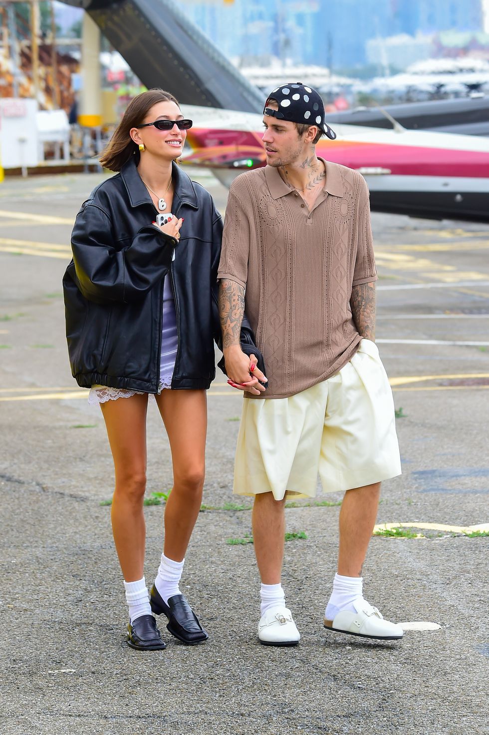 new york, new york august 29 hailey bieber and justin bieber are seen on august 29, 2023 in new york city photo by raymond hallgc images
