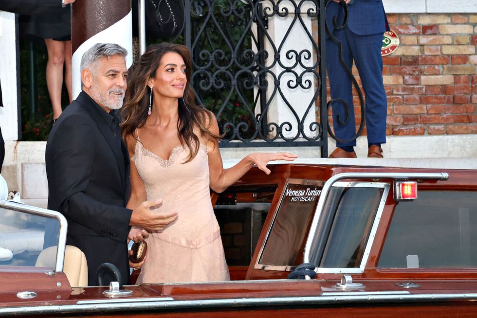 venice, italy august 31 george clooney and amal clooney are seen on august 31, 2023 in venice, italy photo by franco origliagc images