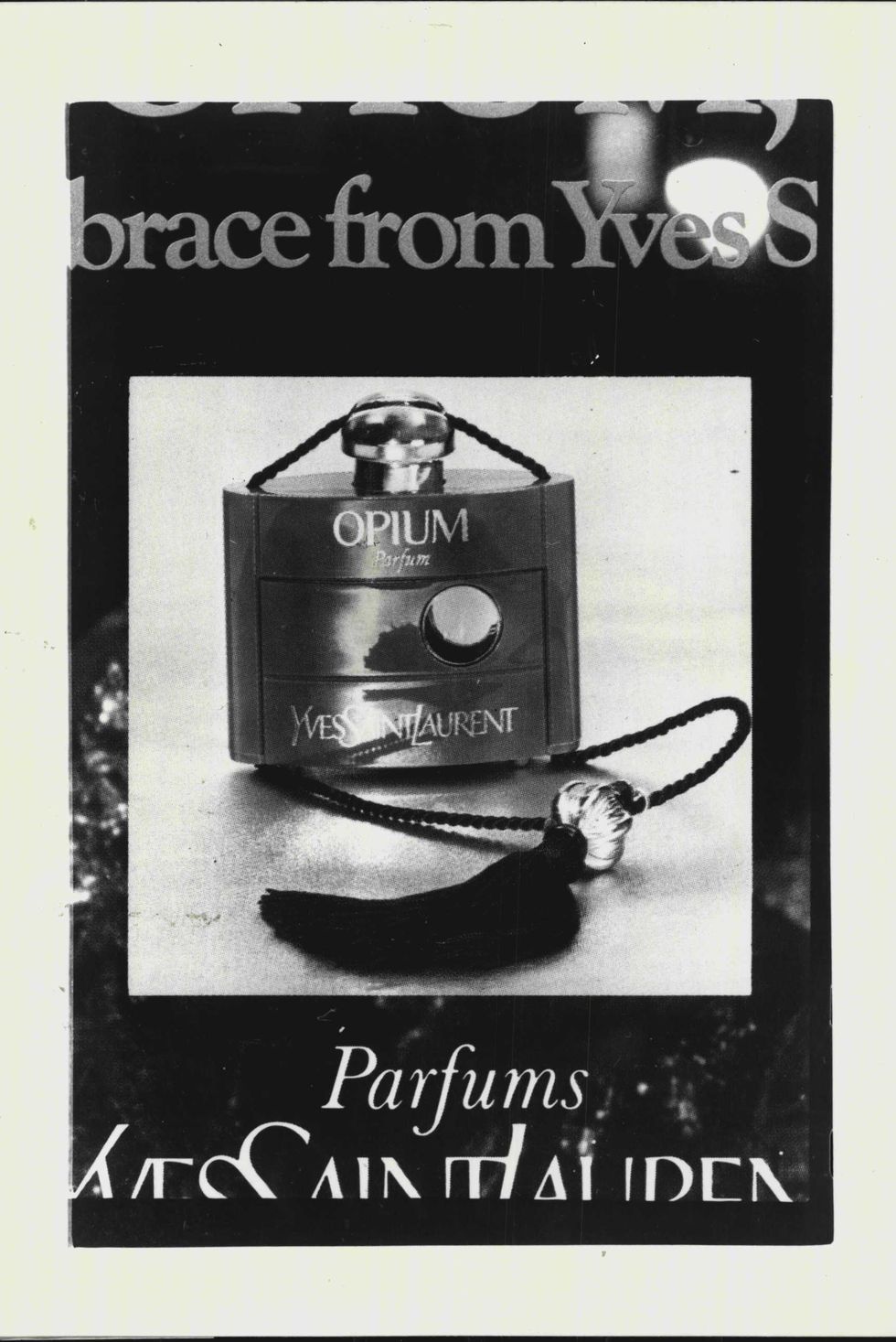from august issue of vogue australia, magazine, inside page one flap, bottle of opium perfumethe queensland health department has banned a perfume named opium from the paris fashion house of yves saint laurent august 29, 1978 photo by paul stephen pearsonfairfax media via getty images