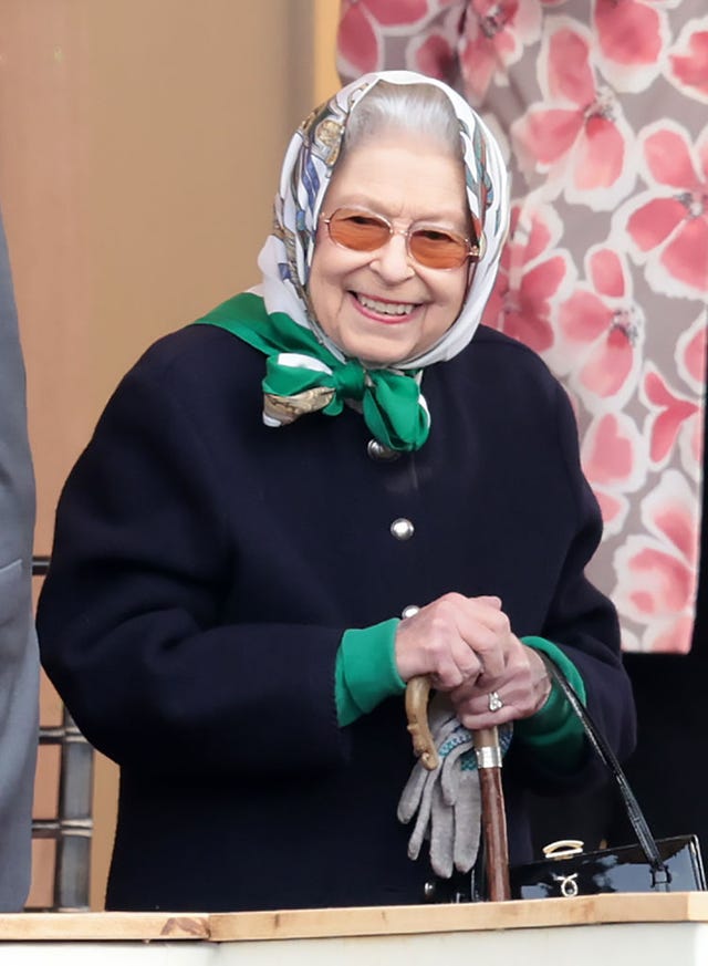 windsor, england   may 13 queen elizabeth ii attends the royal windsor horse show at home park on may 13, 2022 in windsor, england the royal windsor horse show, which is said to be the queen’s favourite annual event, takes place as her majesty celebrates 70 years of service the 4 day event will include the “gallop through history” performance, which forms part of the official platinum jubilee celebrations photo by chris jacksongetty images
