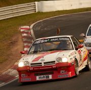 22 june 2019, rhineland palatinate, nürburgring the opel manta by olaf beckmann, peter hass volker strycek and jürgen schulten passes the breitscheid section on the nordschleife around 160 vehicles go on a 24 hour hunt for victory, piloted by around 580 drivers from 32 countries photo thomas freydpa photo by thomas freypicture alliance via getty images