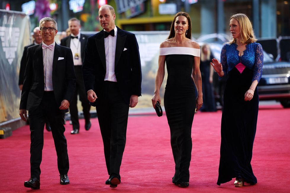 britains prince william, duke of cambridge centre left and britains catherine, duchess of cambridge centre right arrive for the uk premiere of the film top gun maverick in london, on may 19, 2022 photo by dan kitwood  pool  afp photo by dan kitwoodpoolafp via getty images