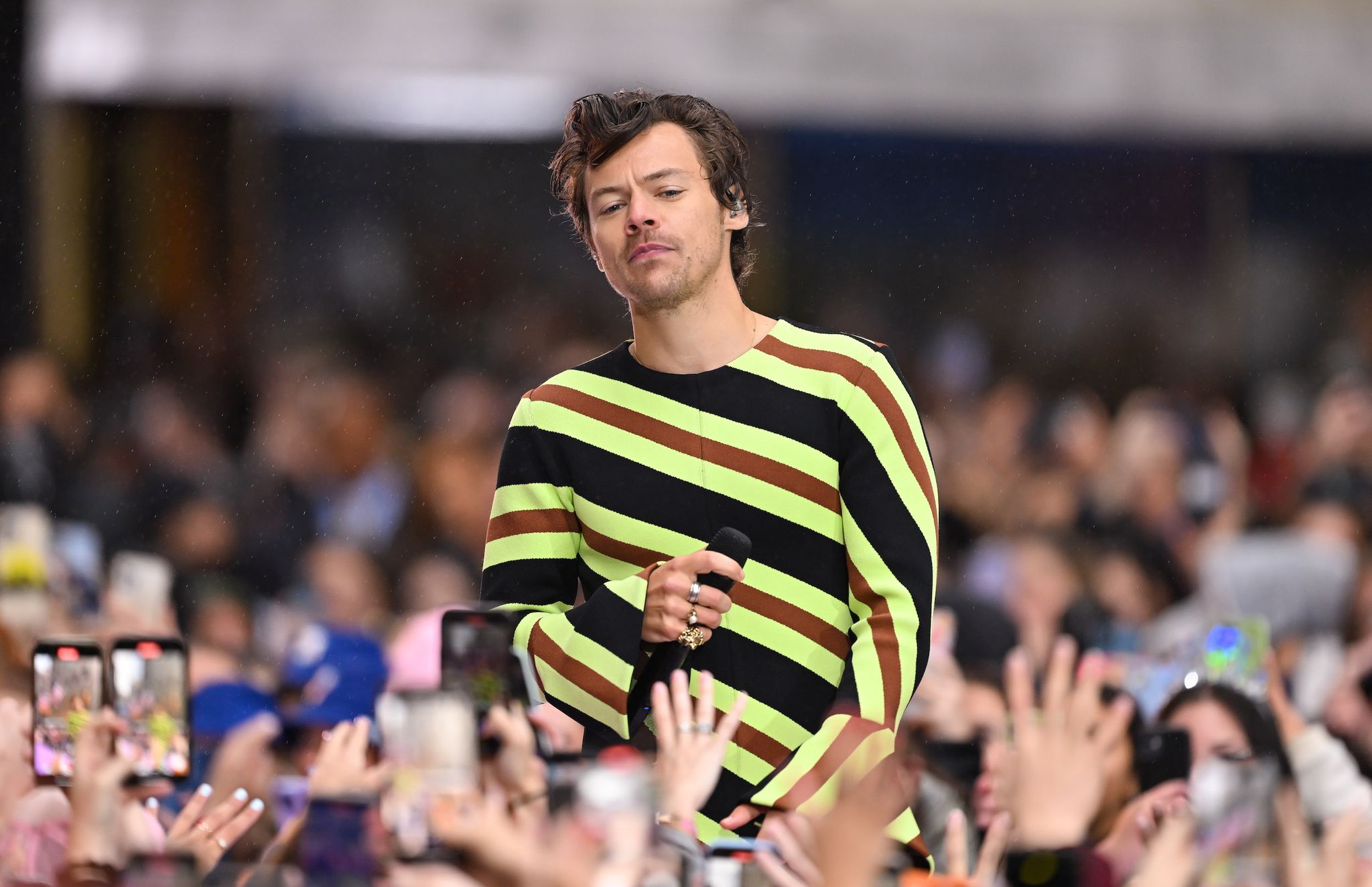 new york, new york   may 19 harry styles performs on nbc's "today" show at rockefeller center on may 19, 2022 in new york city  photo by james devaneygc images