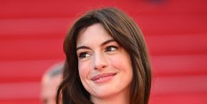 cannes, france   may 19 anne hathaway attends the screening of armageddon time during the 75th annual cannes film festival at palais des festivals on may 19, 2022 in cannes, france photo by stephane cardinale   corbiscorbis via getty images