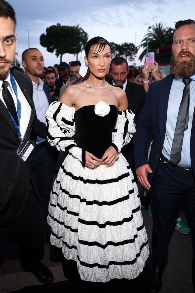 Bella Hadid Has a Princess Moment in a Bold Ball Gown at Cannes