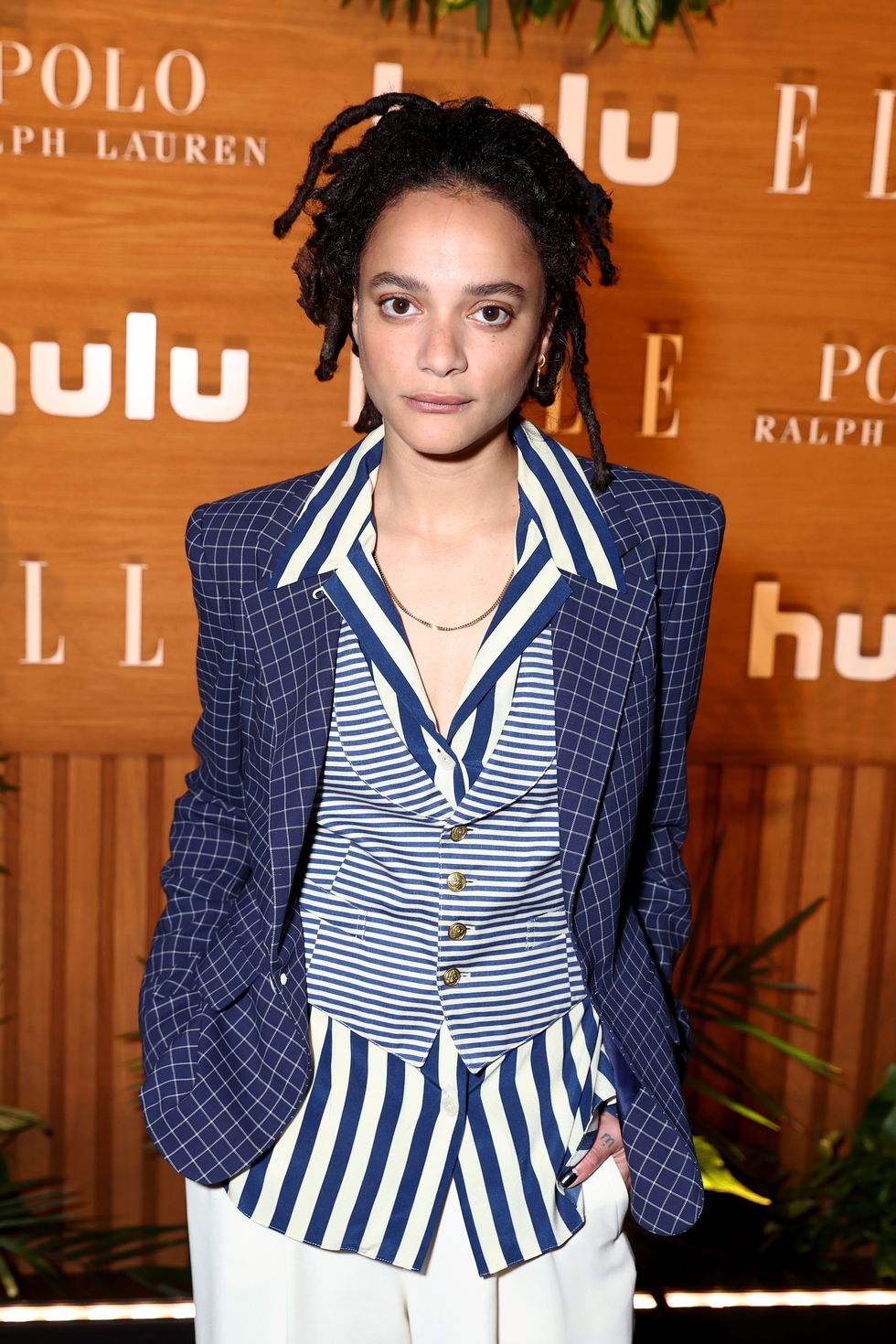 los angeles, california   may 18 sasha lane, wearing ralph lauren, attends elle hollywood rising presented by polo ralph lauren and hulu on may 18, 2022 in los angeles, california photo by matt winkelmeyergetty images for elle