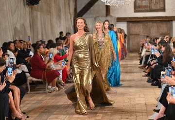 topshot us model christy turlington walks the runway for the ralph lauren spring summer 2024 runway show during new york fashion week in new york on september 8, 2023 photo by angela weiss afp photo by angela weissafp via getty images