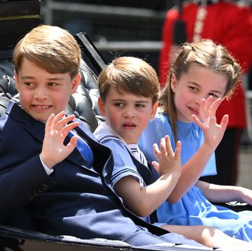 london, england   june 02 prince george, prince louis and princess charlotte in the carriage procession at trooping the colour during queen elizabeth ii platinum jubilee on june 02, 2022 in london, england the platinum jubilee of elizabeth ii is being celebrated from june 2 to june 5, 2022, in the uk and commonwealth to mark the 70th anniversary of the accession of queen elizabeth ii on 6 february 1952 trooping the colour, also known as the queens birthday parade, is a military ceremony performed by regiments of the british army that has taken place since the mid 17th century it marks the official birthday of the british sovereign this year, from june 2 to june 5, 2022, there is the added celebration of the platinum jubilee of elizabeth ii  in the uk and commonwealth to mark the 70th anniversary of her accession to the throne on 6 february 1952 photo by karwai tangwireimage