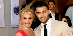 hollywood, california   july 22 britney spears l and sam asghari arrive at the premiere of sony pictures one upon a timein hollywood at the chinese theatre on july 22, 2019 in hollywood, california photo by kevin wintergetty images