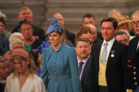 princess beatrice and edoardo mapelli mozzi during the national service of thanksgiving at st paul's cathedral, london, on day two of the platinum jubilee celebrations for queen elizabeth ii picture date friday june 3, 2022 photo by aaron chownpa images via getty images