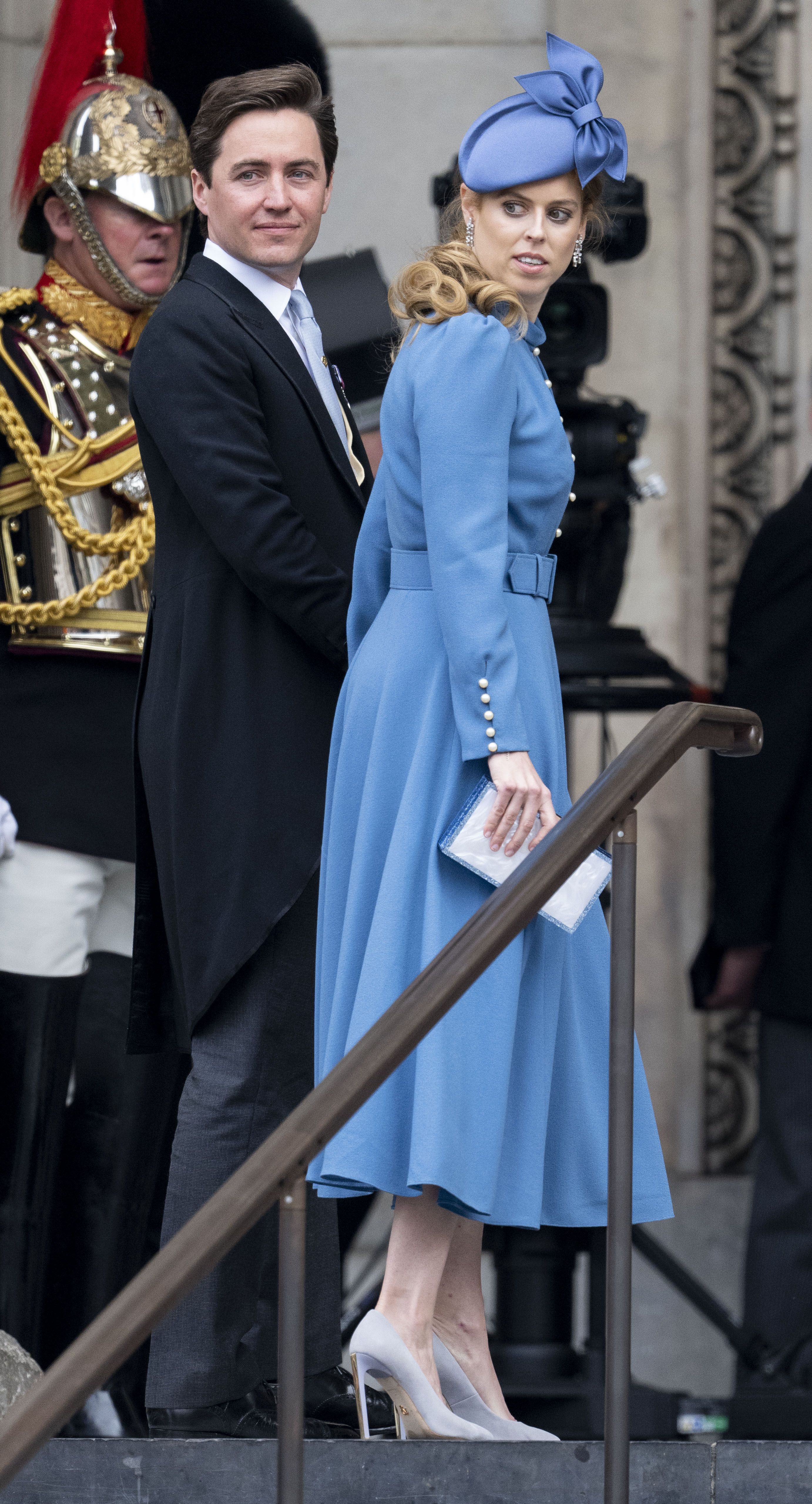 Princess Beatrice Wears Understated Blue Dress for Platinum