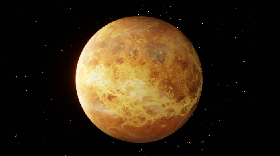 illustration of venus with visible atmosphere