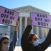 Protest in US against the abortion laws washington, usa november 01 pro choice demonstrators protest outside of the us supreme court in washington, dc on november 1, 2021 the supreme court is set to hear challenges to texas restrictive abortion laws the conservative majority us supreme court hears challenges on monday to the most restrictive law passed since abortion was made a constitutional right nearly 50 years ago a texas bill that bans a woman from terminating a pregnancy after six weeks photo by yasin ozturkanadolu agency via getty images