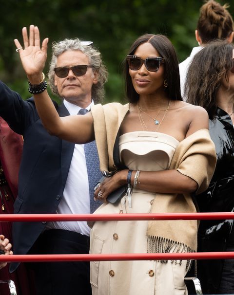 london, england   june 05 naomi campbell during the platinum jubilee pageant on june 05, 2022 in london, england the platinum jubilee of elizabeth ii is being celebrated from june 2 to june 5, 2022, in the uk and commonwealth to mark the 70th anniversary of the accession of queen elizabeth ii on 6 february 1952  on june 05, 2022 in london, england the platinum jubilee of elizabeth ii is being celebrated from june 2 to june 5, 2022, in the uk and commonwealth to mark the 70th anniversary of the accession of queen elizabeth ii on 6 february 1952 photo by samir husseinwireimage