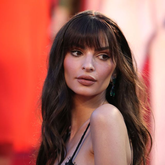 cannes, france   may 23 emily ratajkowski attends the screening of crimes of the future during the 75th annual cannes film festival at palais des festivals on may 23, 2022 in cannes, france photo by gisela schobergetty images