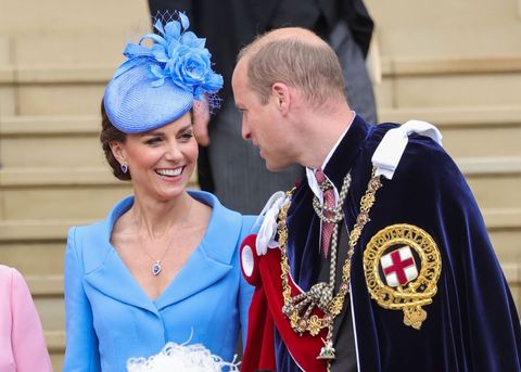 windsor, england   june 13 catherine, duchess of cambridge and prince william, duke of cambridge attend the order of the garter service at st georges chapel on june 13, 2022 in windsor, england the order of the garter is the oldest and most senior order of chivalry in britain, established by king edward iii nearly 700 years ago photo by chris jacksongetty images
