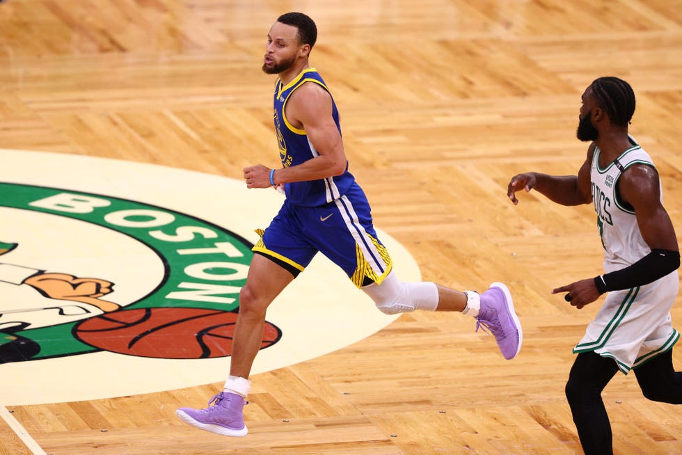 boston, massachusetts   june 16 stephen curry 30 of the golden state warriors reacts against the boston celtics during the fourth quarter in game six of the 2022 nba finals at td garden on june 16, 2022 in boston, massachusetts note to user user expressly acknowledges and agrees that, by downloading andor using this photograph, user is consenting to the terms and conditions of the getty images license agreement photo by elsagetty images