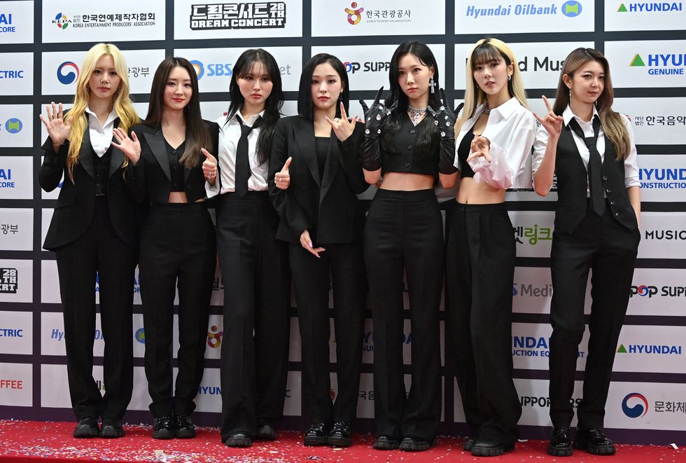 south korean k pop group dream catcher pose on the red carpet of the 2022 dream concert at jamsil stadium in seoul on june 18, 2022 photo by jung yeon je  afp photo by jung yeon jeafp via getty images