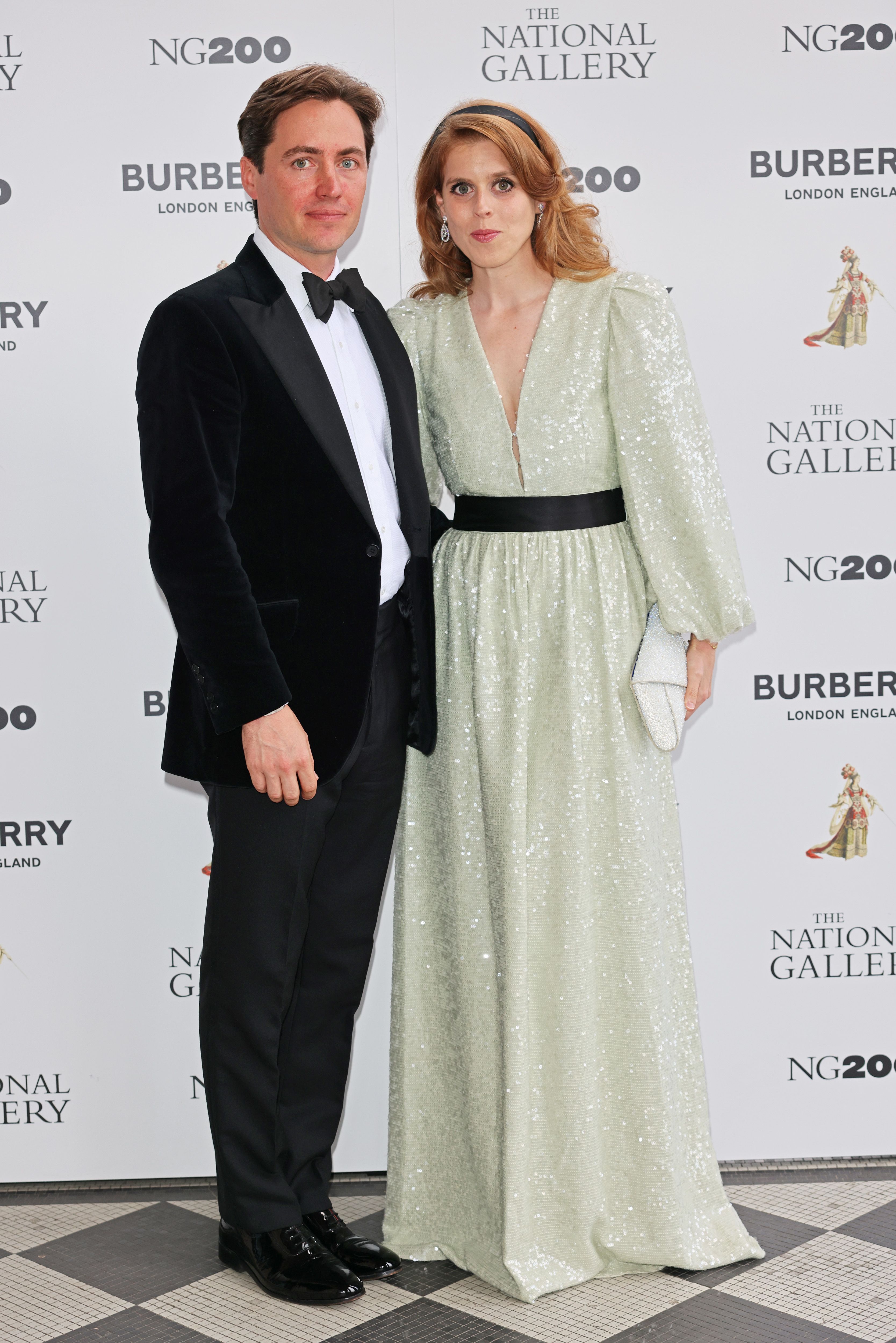 Princess Beatrice Wears a Sage Green Sequined Gown on Date Night